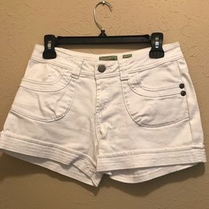 REUSE white denim jean shorts
